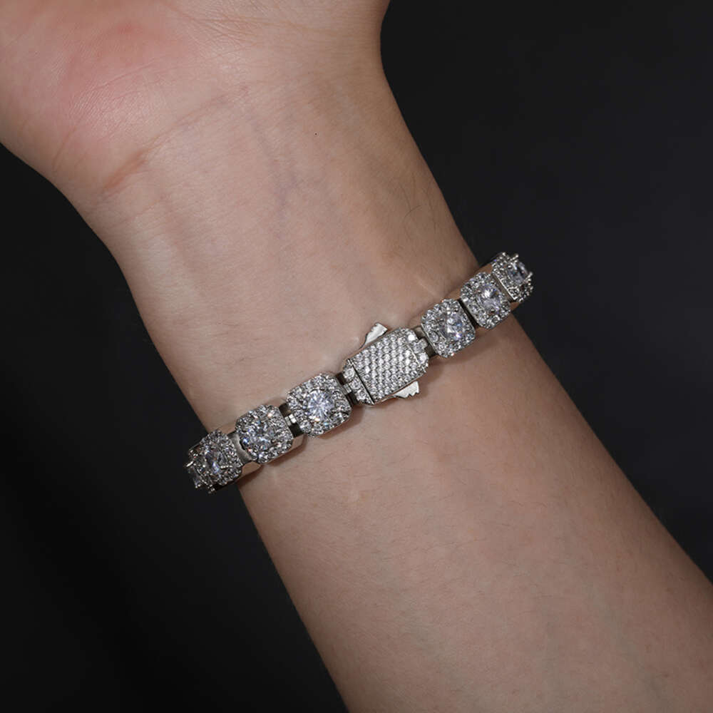 5mm-6,5 mm VVS1 kleur d moissanite keten mannen/vrouwen hiphop sieraden sterling sier armband voor geschenken