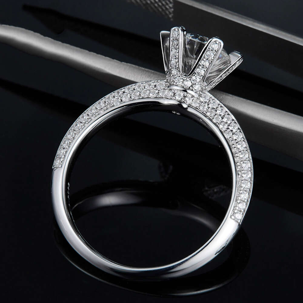 1ct 6 Klaue Moissanit Ringe für Frauen Sier Diamond Ehering Finger Schmuck Männer Pass Tester kostenlos Versand