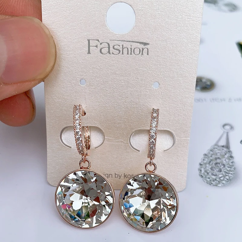 Brincos 11.11 Brincos redondos de arestas de moda feitas com cristal austríaco para garotas festas de casamento bijoux New Bella Earings Jewellery Gift