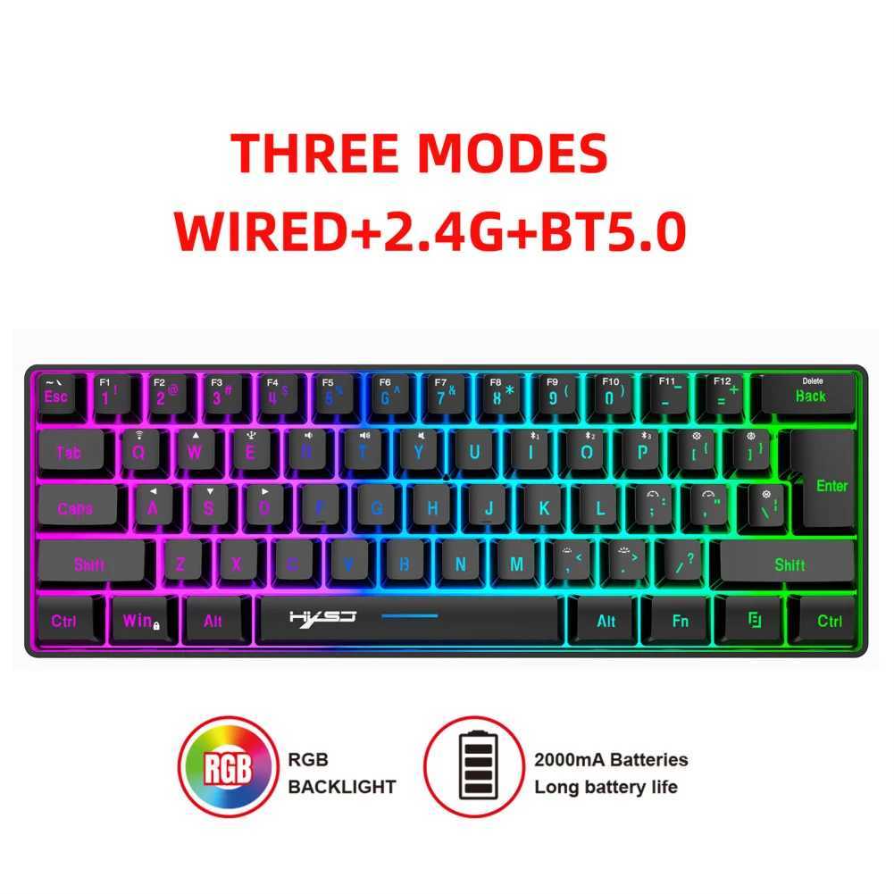 Keyboards L500 gaming keyboard 61 key compact wireless connected computer keyboard with RGB lighting suitable for laptopsL2404