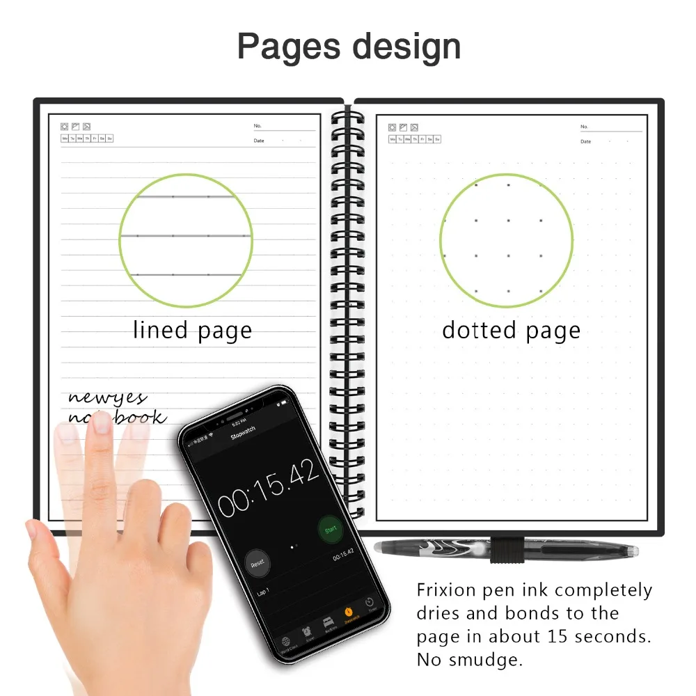 Notepads Smart Reusable Erasable Notebook Paper Microwave Wave Cloud Notepad Lined With Pen Dropshipping Customize Kids GiftA5 B5 A6 A4