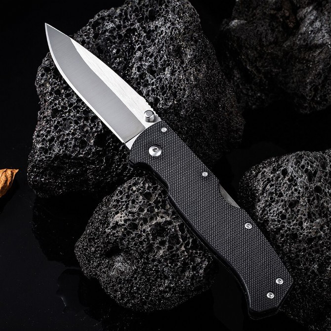 New Arrival H9981 Folding Knife 9Cr13Mov Satin Drop Point Blade G10 Handle Outdoor Camping Hiking Fishing EDC Pocket Folder Knives with Retail Box
