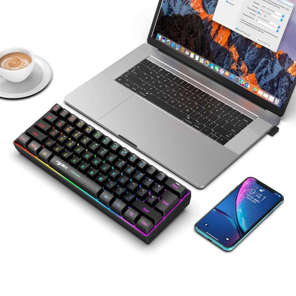 Keyboards L500 gaming keyboard 61 key compact wireless connected computer keyboard with RGB lighting suitable for laptopsL2404