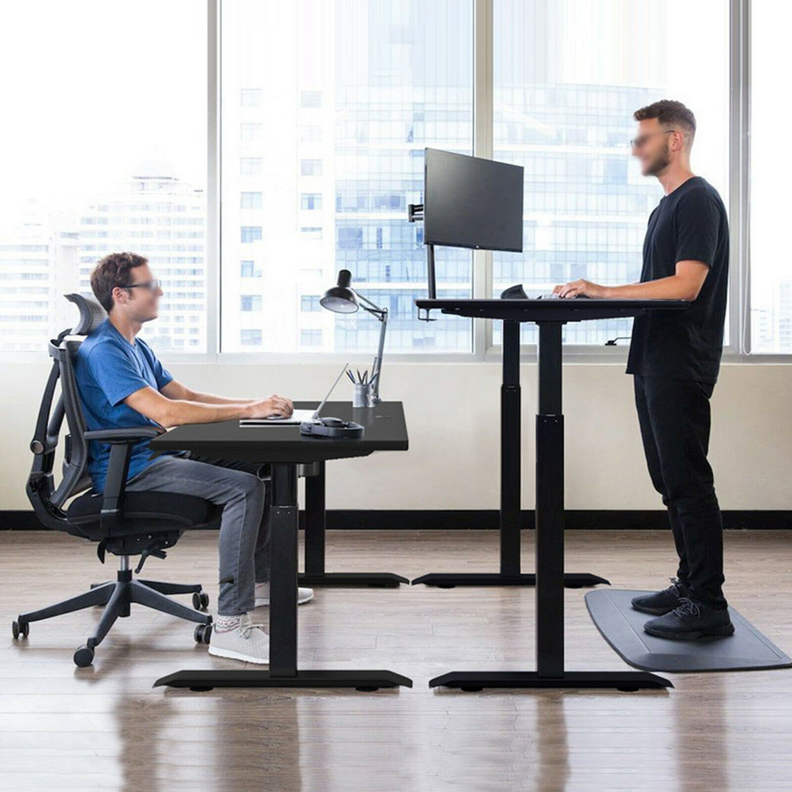 Electric Stand Up Desk Lifting Desk Frame Height Adjustable Standing Desk Ergonomic Memory Control Home Office Sit Stand Desk