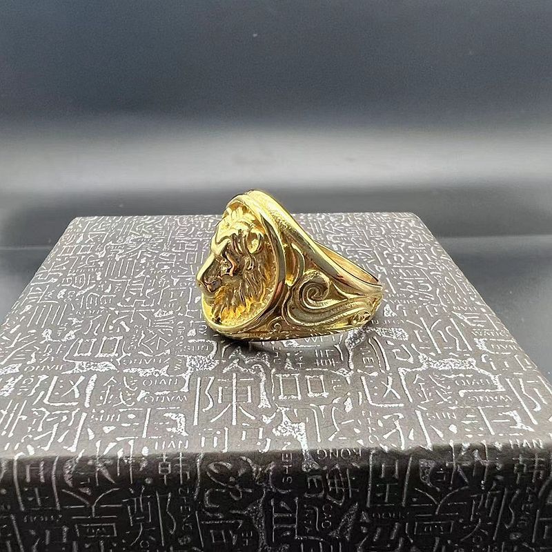 Hip Hop Casting Animal Ring High Polished Stainless Steel Gold Plated Jewelry