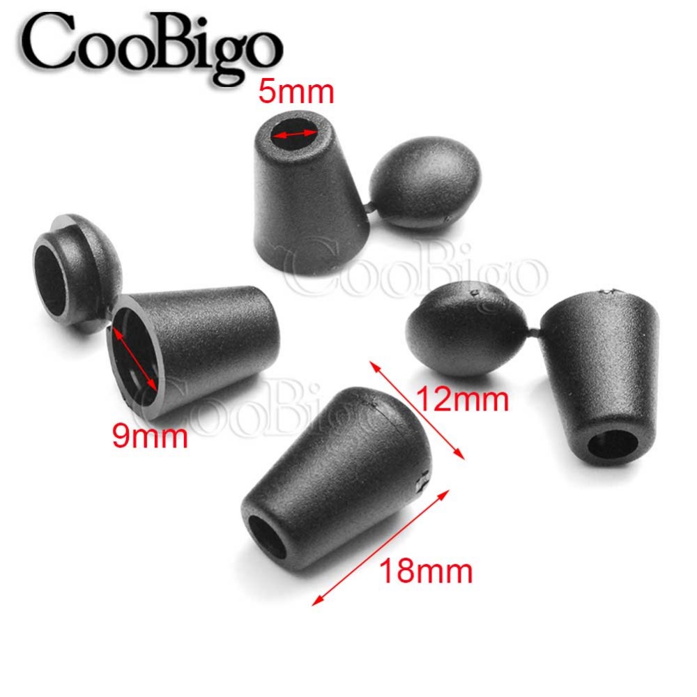 Cord Ends Troutper a campana con chiusura del coperchio Clip le scarpe da sterzo Accessori abbigliamento sportivo Accessori in plastica in plastica.5 mm