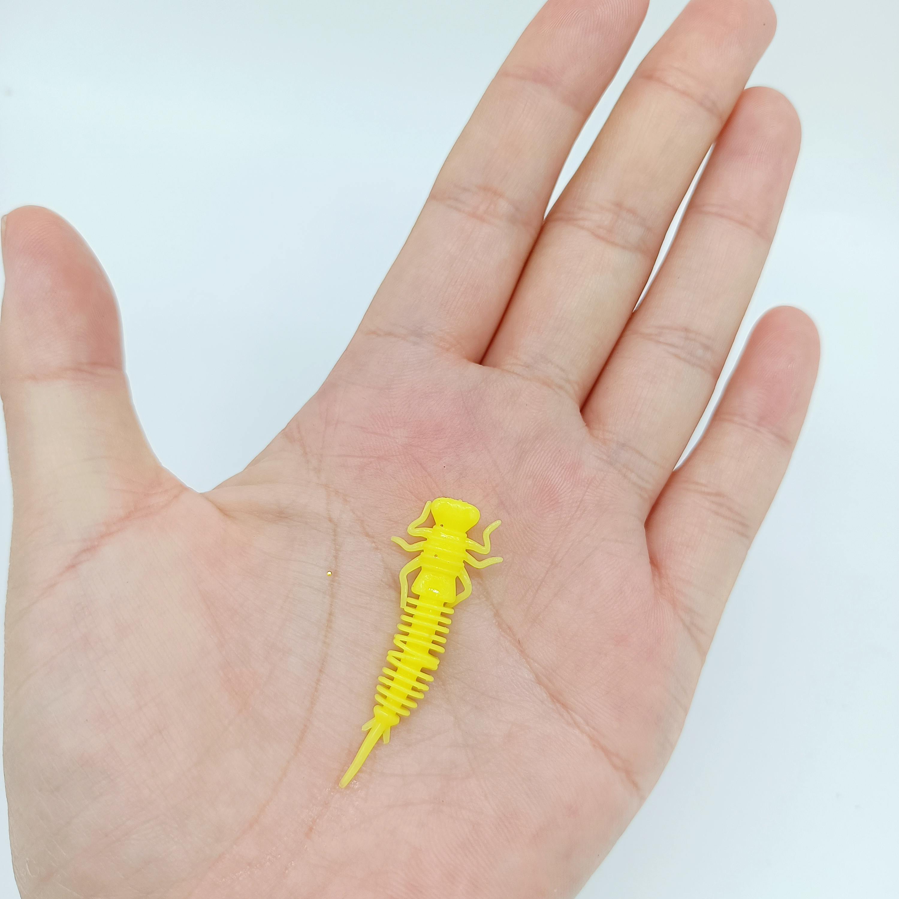 Duoduoyu TPE Mini Teste di pesca morbide 0,4 g/40 mm Verma artificiale Silicone Bass Jigging Baits Escere Bionic Dragonfly Larva