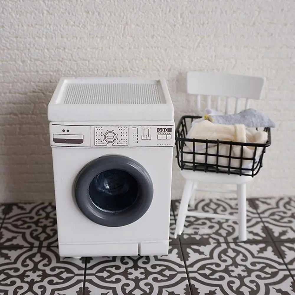 Kitchens Play Food 1 12 Miniature Washing Machine Mini Dollhouse Furniture for Blyth OB11 BJD Doll House Play Toys Accessories 2443