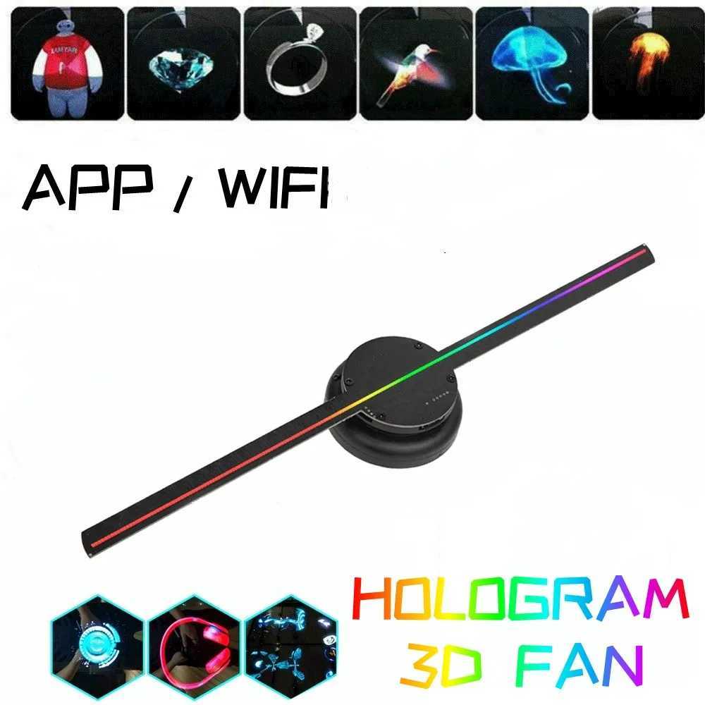 Nowatorskie oświetlenie LED Wyświetlacz 42 cm 3D Fan Reklama Projektor WiFi Znak LED Holograficzny odtwarzacz zdalny reklama Hologram Light YQ240403