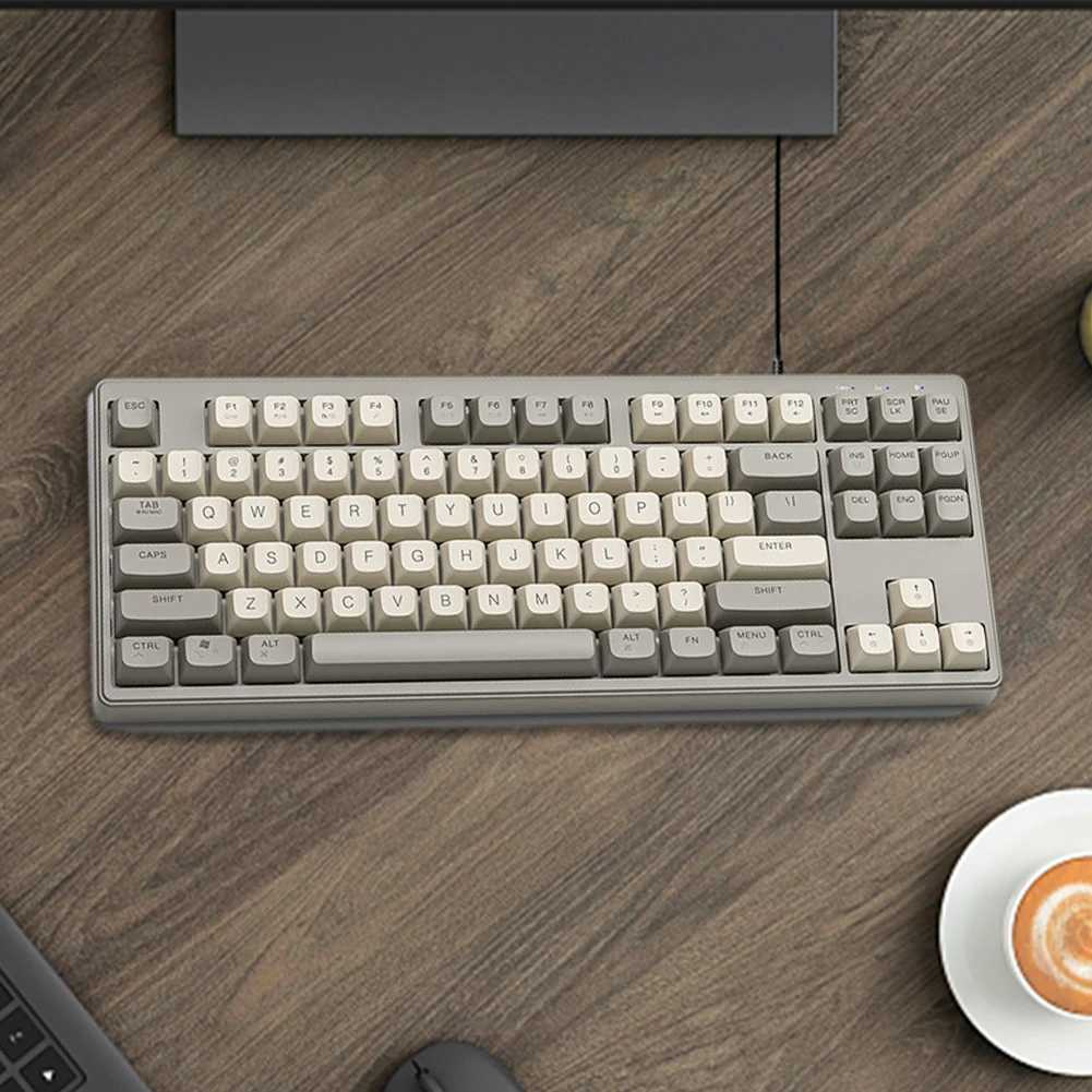 Keyboards M87 Mechanical Keyboard Hot Swapable Keyboard Bluetooth Compatible 2.4G Wireless Keyboard RGB Lighting Effect Gamer KeyboardL2404