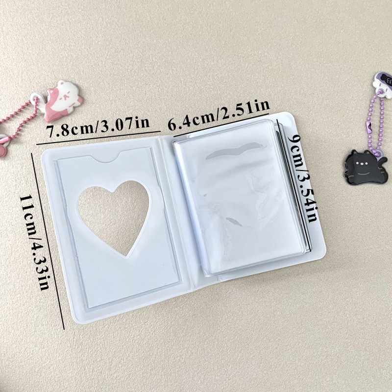 Симпатичный фотоальбом 3 -дюймового сердца Heart Hollow Case Case Kpop Card Card Наименование карты Книга Photocard держатель 40 карманов