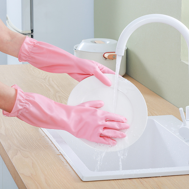 Household Cleaning Gloves Kitchen Dishwashing Gloves Waterproof Durable Extension Washing Clothes Rubber Gloves Wholesales