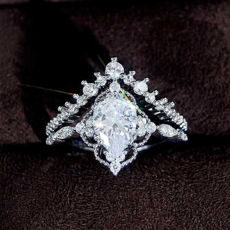 bagues de mariage huitan 2023 Nouveaux anneaux de mariage conçus pour les femmes luxe cubique zircone fiançonner la fête de fiançailles