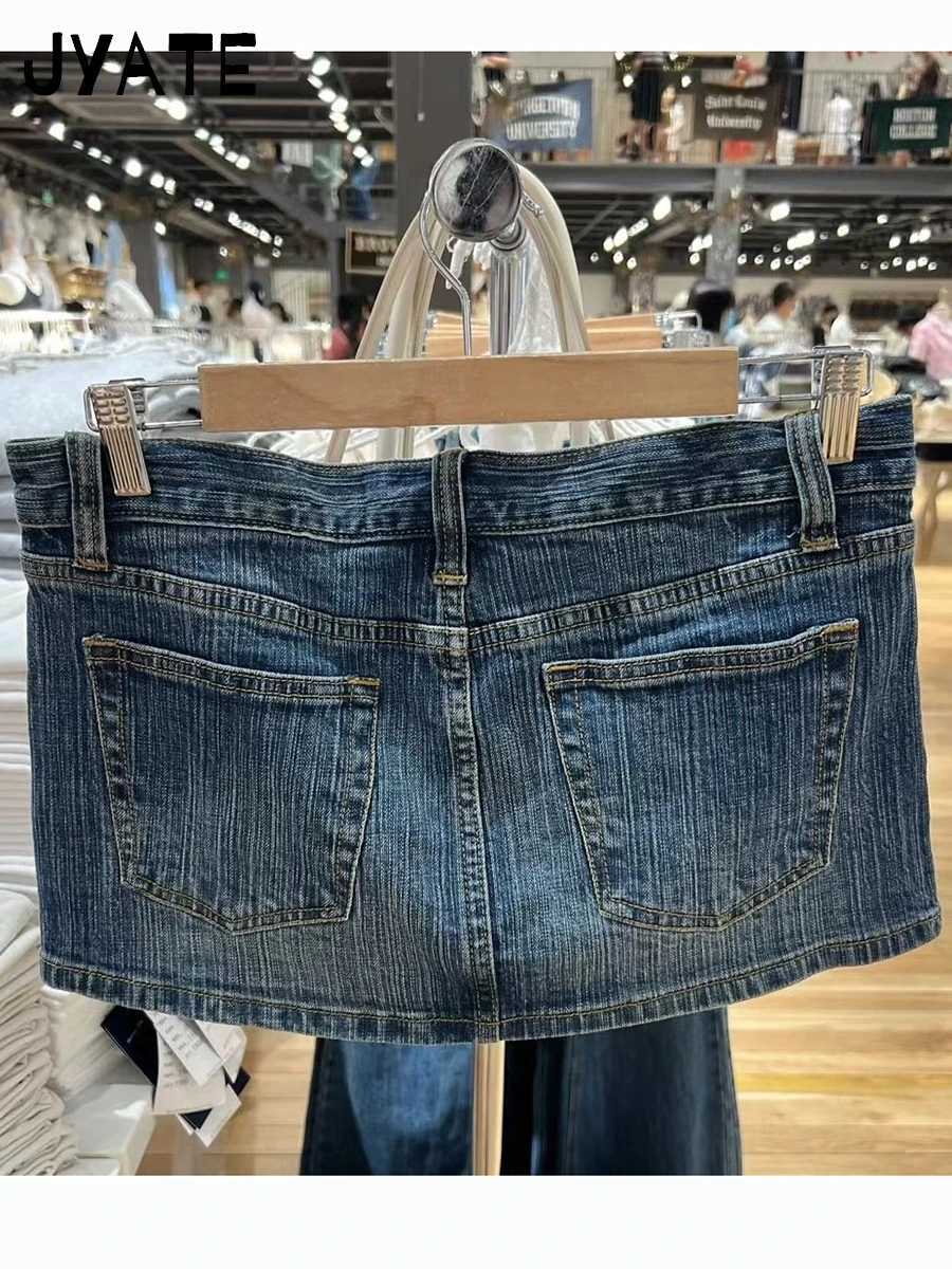 Urban sexy jurken vintage denim mini vrachtrokken vrouwen zomer nieuwe streetwear casual katoen slanke sexy low rok rok harajuku zoete y2k falda 2024 240403