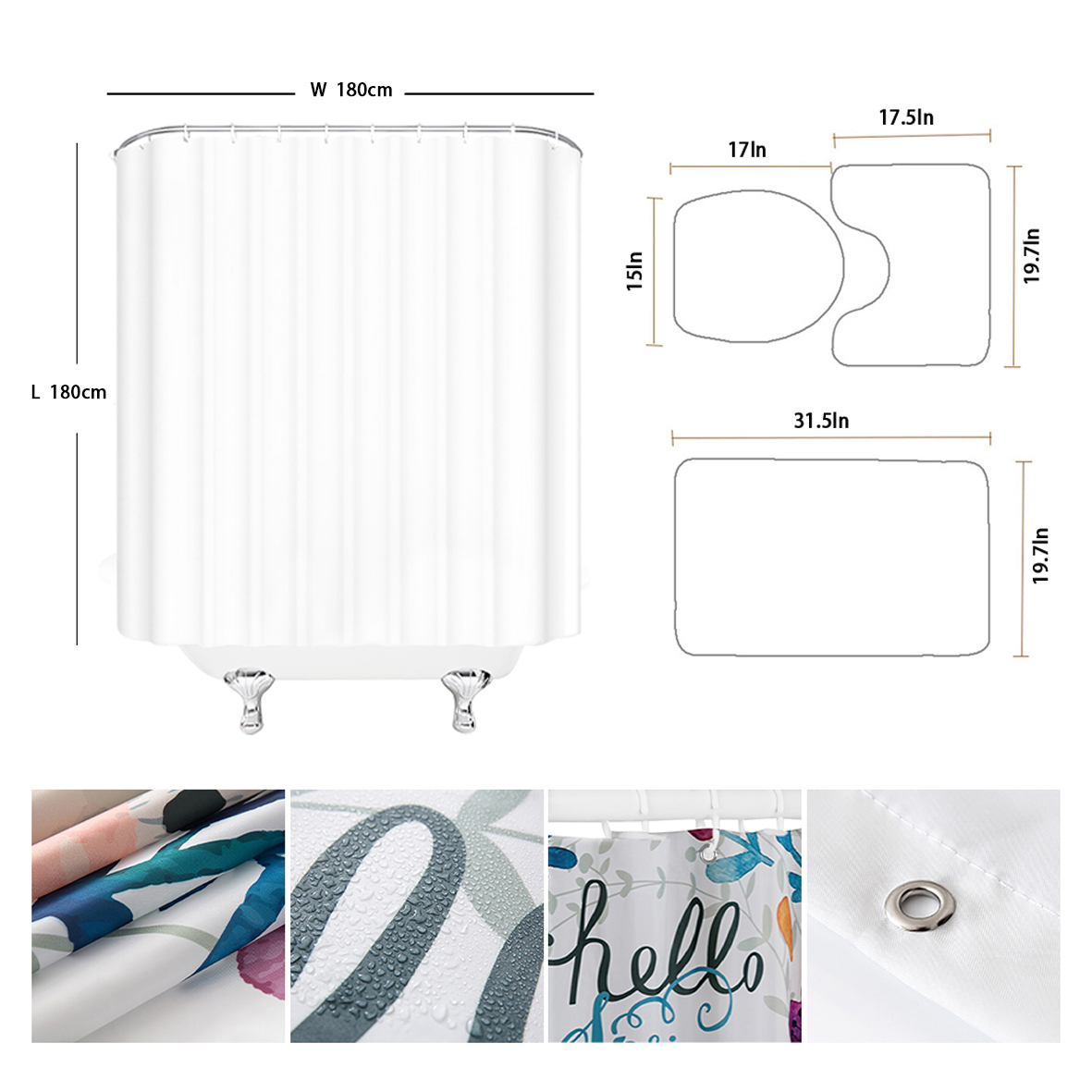 Dream Starry Sky Ocean Jellyfish badkamer waterdichte douchegordijn set met 12 haken bad niet-slip mat tapijten toiletzitje deksel