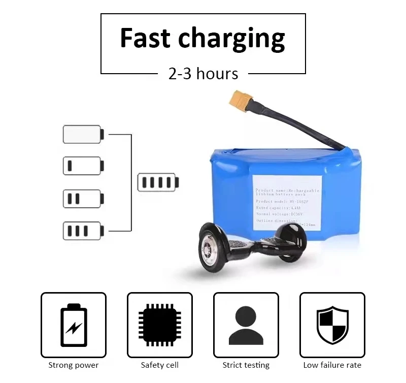 Originele 36V 4.4AH Oplaadbare lithiumbatterij 10s2p 4400mah 18650 Elektrische zelfbalancerende scooter hoverboard -batterijen