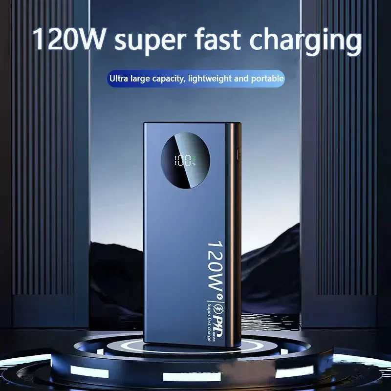 Cell Phone Power Banks 50000mah 120w Super Fast Charging Power Bank Large Battery Support PD Agreement Output For Iphone Samsung Mobile Power Supply 2443