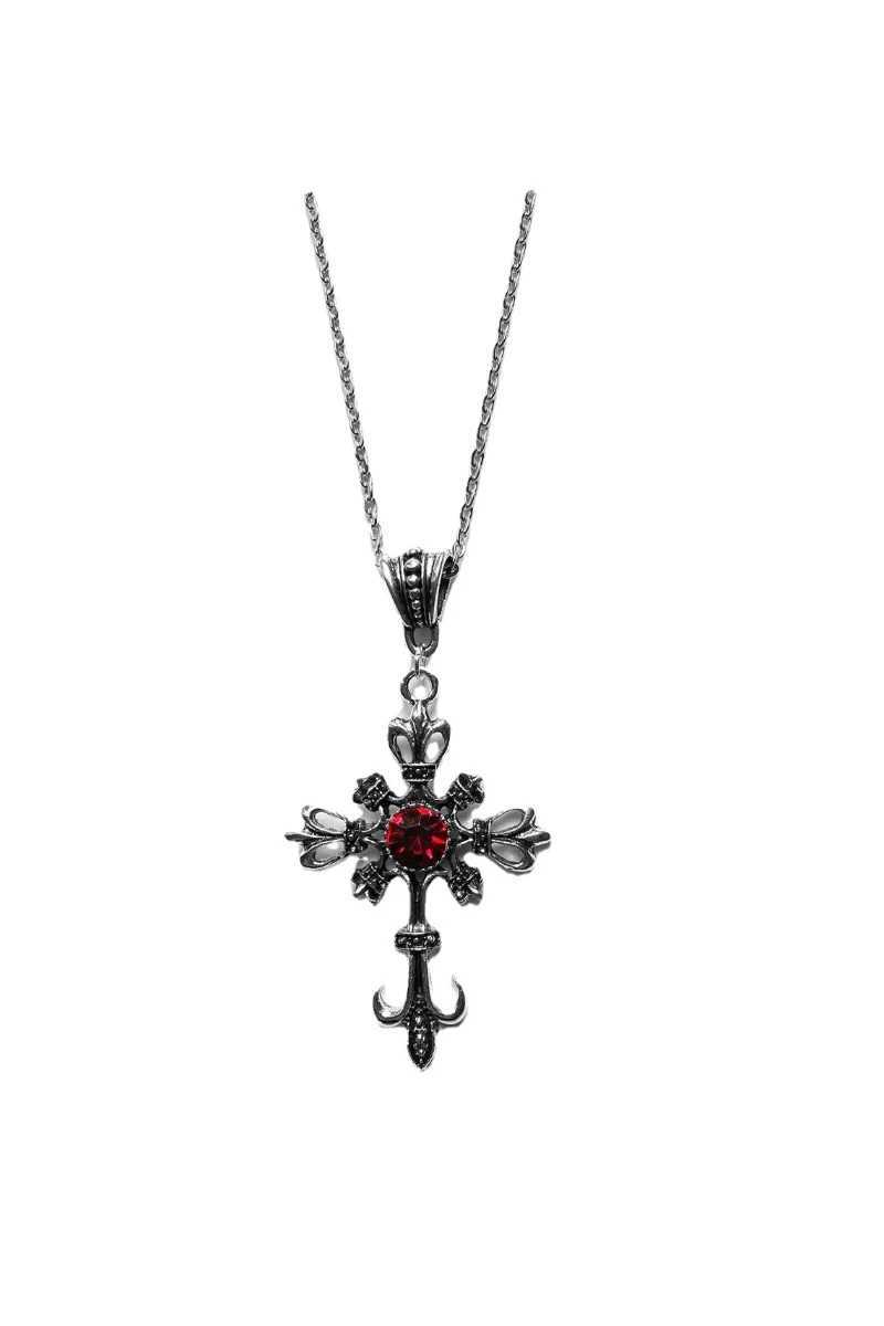 Anhänger Halsketten Große Barock Christian Cross Halskette Silber Farbe mit kristallgotischem Kruzifix und Osterschmuck, bejeweled Crucifix