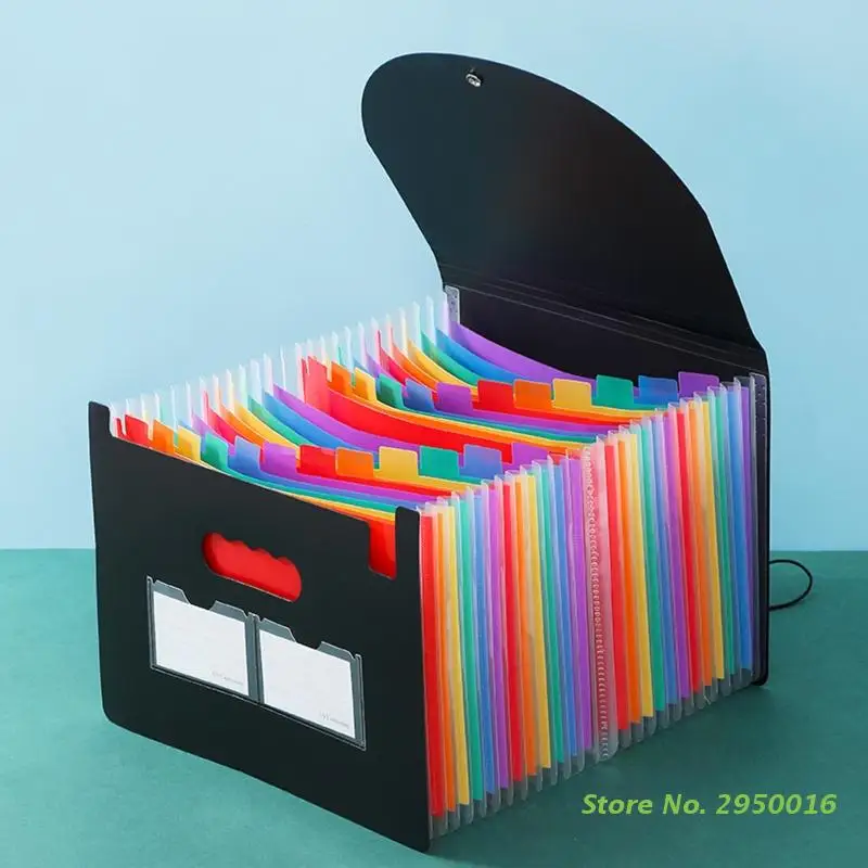 Fournitures en expansion A4 pour le porte-fichiers de bureau Fournitures Rainbows Plastique Organisateur A4 Taille de lettres Portable Documents Holder Desk Bream