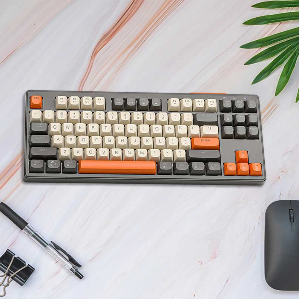 Klawiatury M87 Mechaniczna klawiatura gorąca zamykana klawiatura kompatybilna z Bluetooth 2.4G Bezprzewodowa klawiatura RGB Efekt Gamer Keyboardl2404