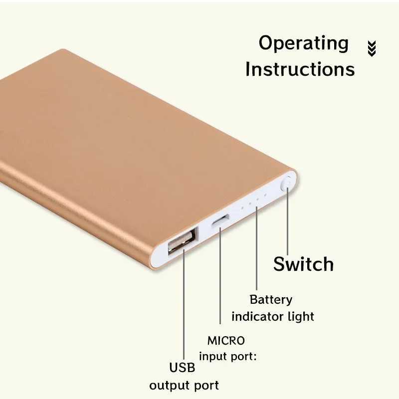 Mobiltelefon Power Banks Nya 10000MAH Ultra Thin Portable Power Bank Fast Charging Externt reservbatteri för iPhone Huawei Mobiltelefon Powerbank 2443