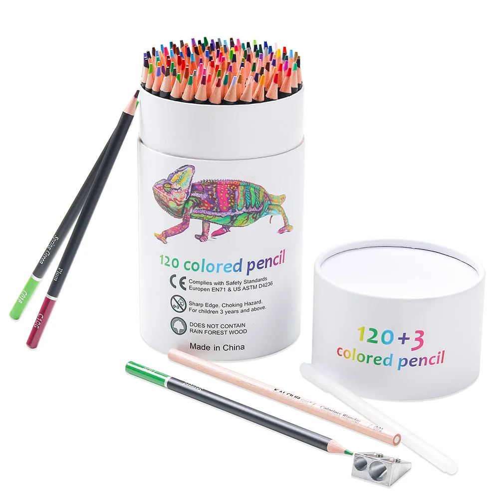 Pennor Nya 120 färg Professional Color Pencil Set Fey Color Tin Box Color Drawing Pencil Lapices de Colores School Artist Supplies