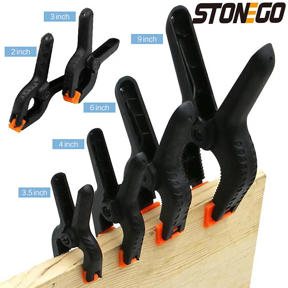 Stonego Hard Plastic Spring Clips -DIY Woodworking Clamps for Model Daugning Bonding and Grip 2/3/3.5/4/6/9インチ
