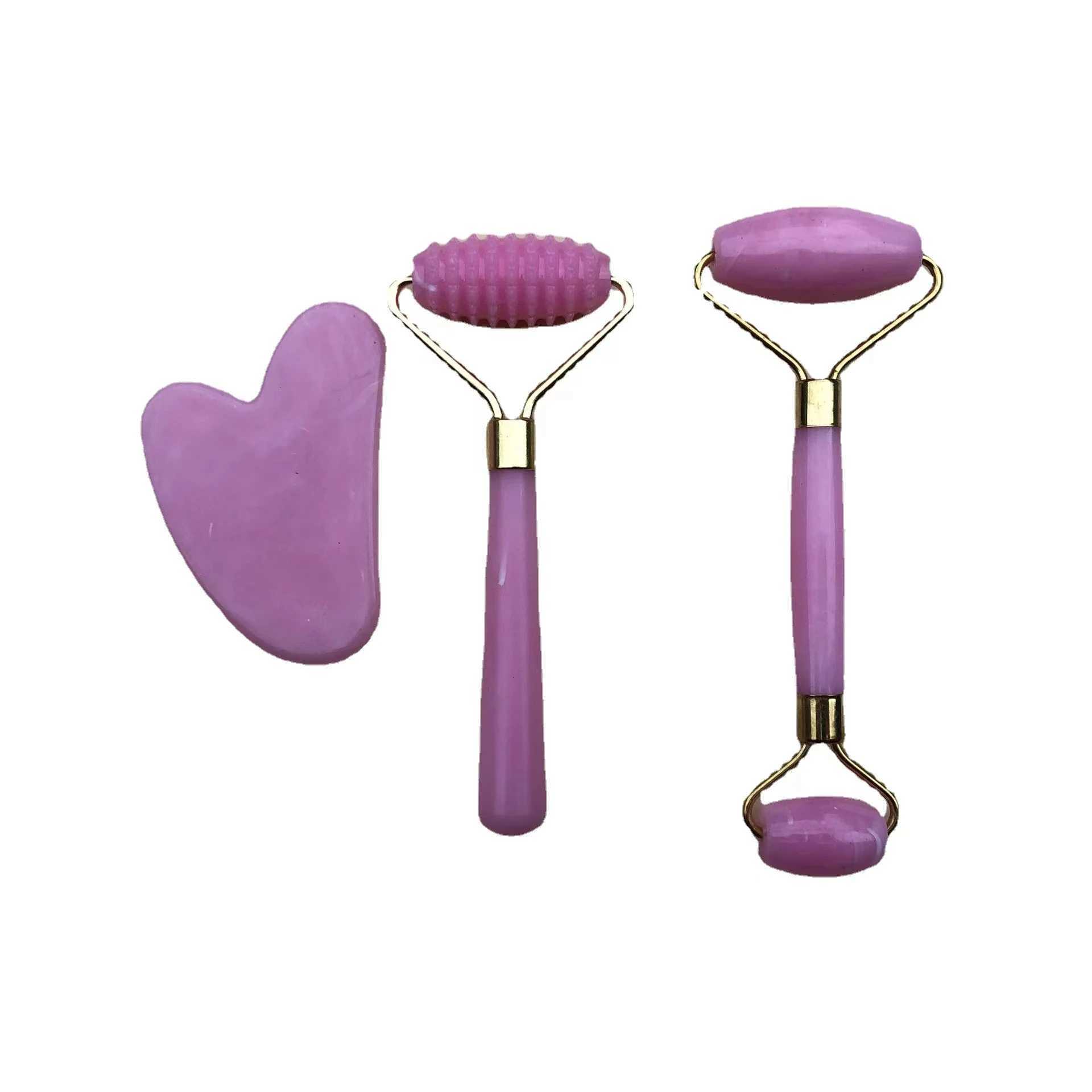 Massage Stones Rocks Set Resin Roller Massager pour le corps Face Gua Sha Notjade Stone Face Care Roller Masseur facial Beauty Health Skin Skin Tool Tool 240403