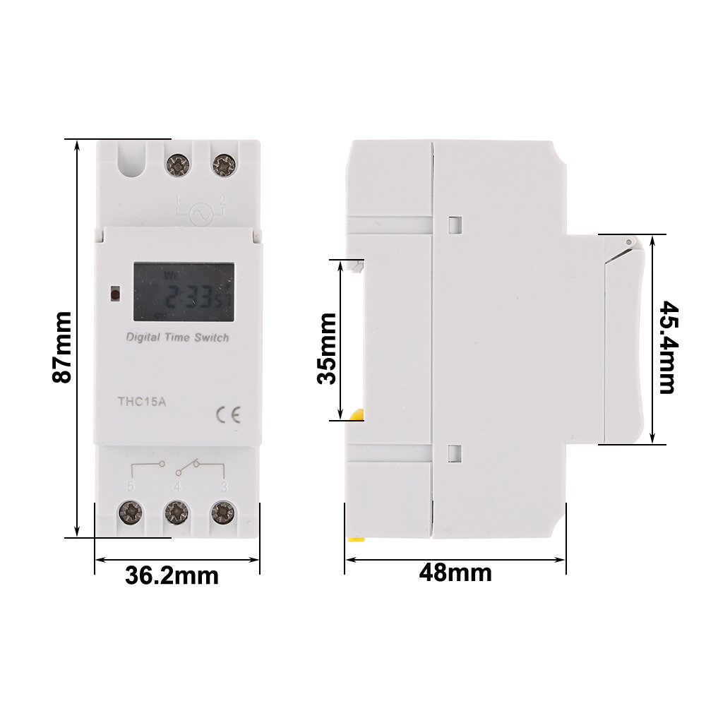 Electronic hebdomadaire 7 jours Programmable Tiper Digital commutateur Contrôle du relais 220V 230V 10A 16A DIN RAIL THC15A