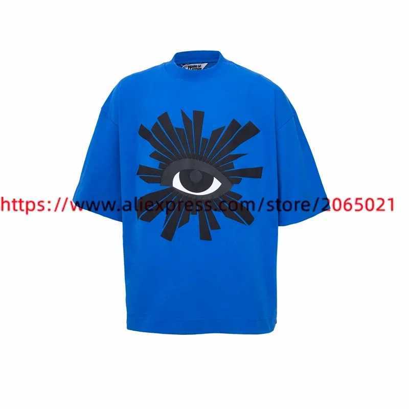 Herr t-shirts pufftryck hus med fel t-shirt för män kvinnor casual ögontryck tee t-shirt j240402