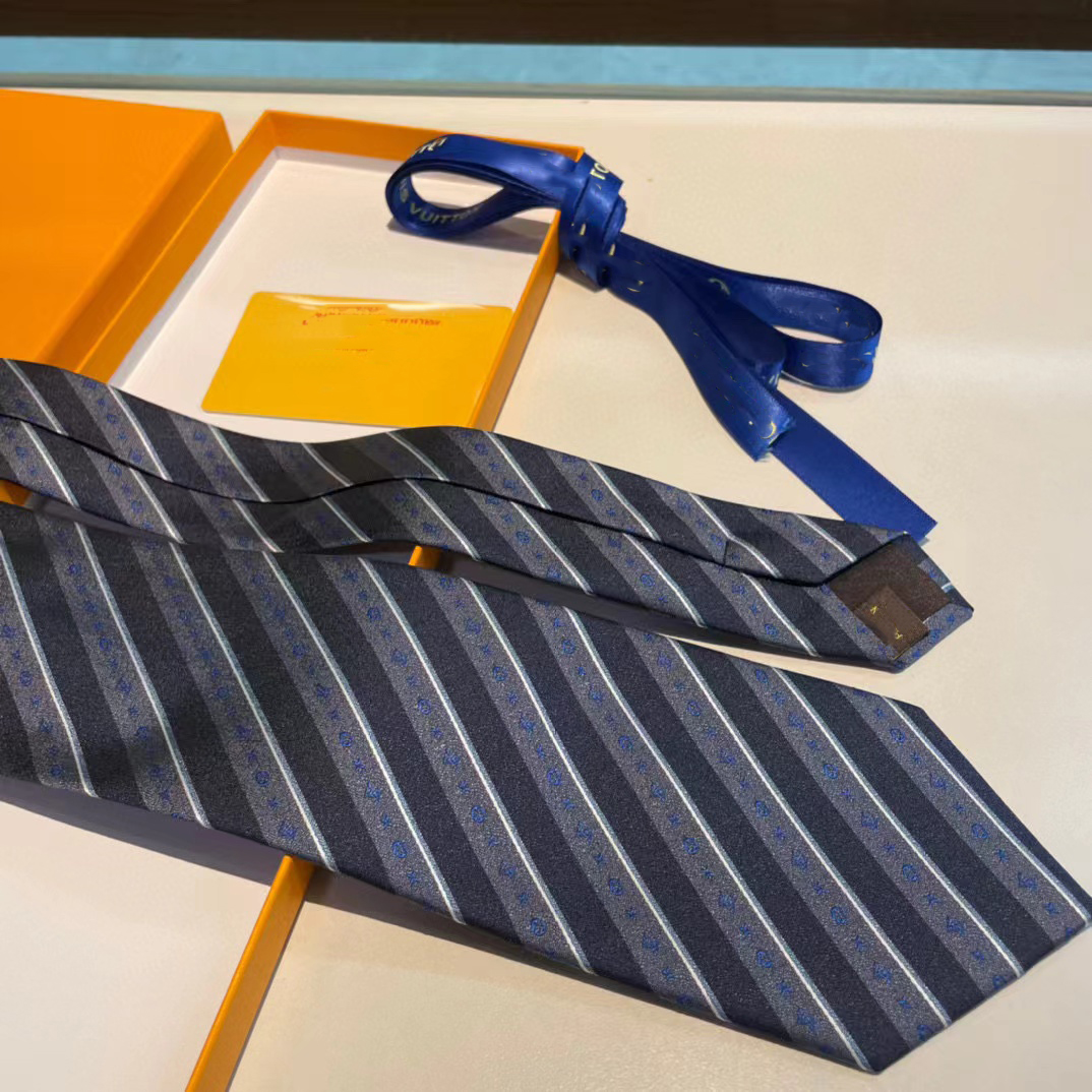 Luksusowy projektant męski krawat lousis vouton twill jedwabny krawat krawat aldult jacquard impreza weselna firma tkana moda
