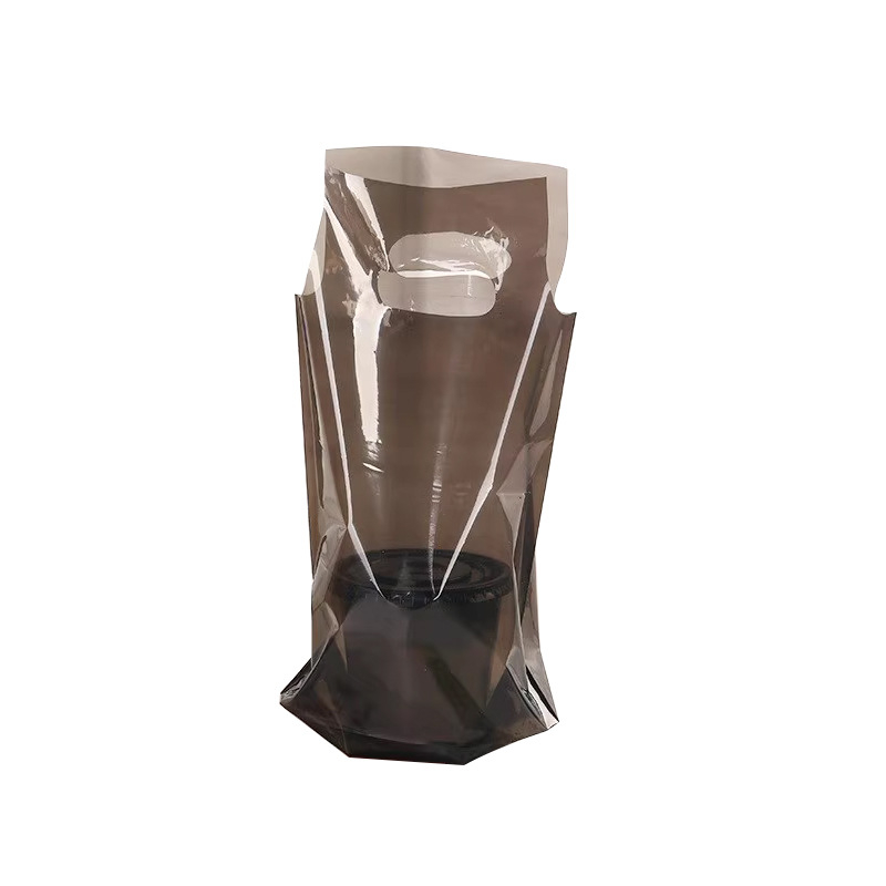 Portable Packaging Bag for Beverages Milk Tea Packaging Bag Disposable Coffee Drinks Universal Plastic handle Bag F2024341