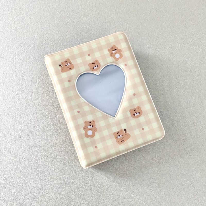 Симпатичный фотоальбом 3 -дюймового сердца Heart Hollow Case Case Kpop Card Card Наименование карты Книга Photocard держатель 40 карманов