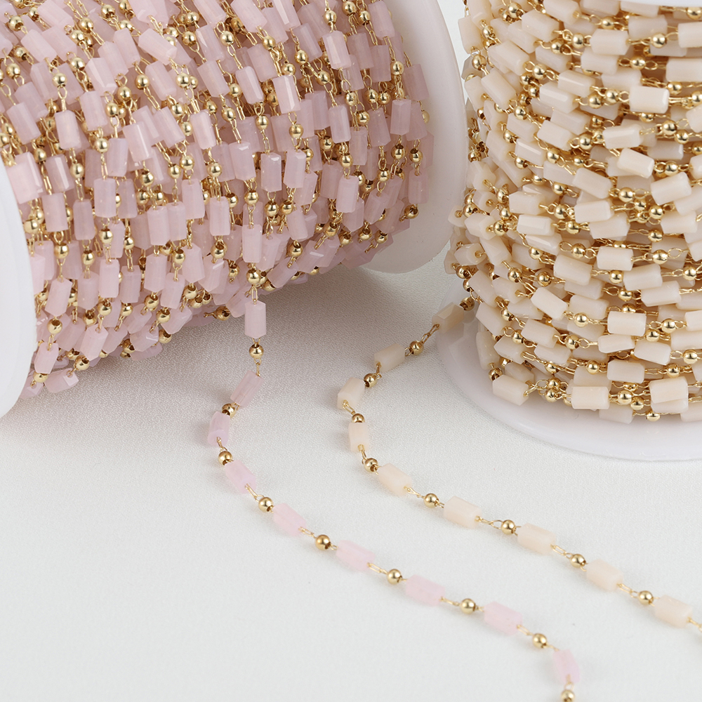 1mètre / Collier bohème chaîne de perles cuboïdes Cube Chaînes pour collier bricolage Bracelets Bijoux de fabrication accessoires
