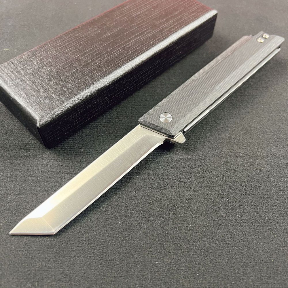 Специальное предложение A6707 Высококачественный флиппер -складной нож D2 Satin Tanto Blade Cnc G10 Harder Harding Ball Barking Camping Liking Folding Knives Folding