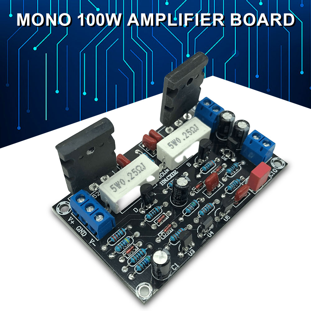 Placa amplificadora Mono de 100/200/300W, amplificador de potencia 1943 + 5200, 20-90V, HIFI, alta potencia, placa acabada, DC 35V