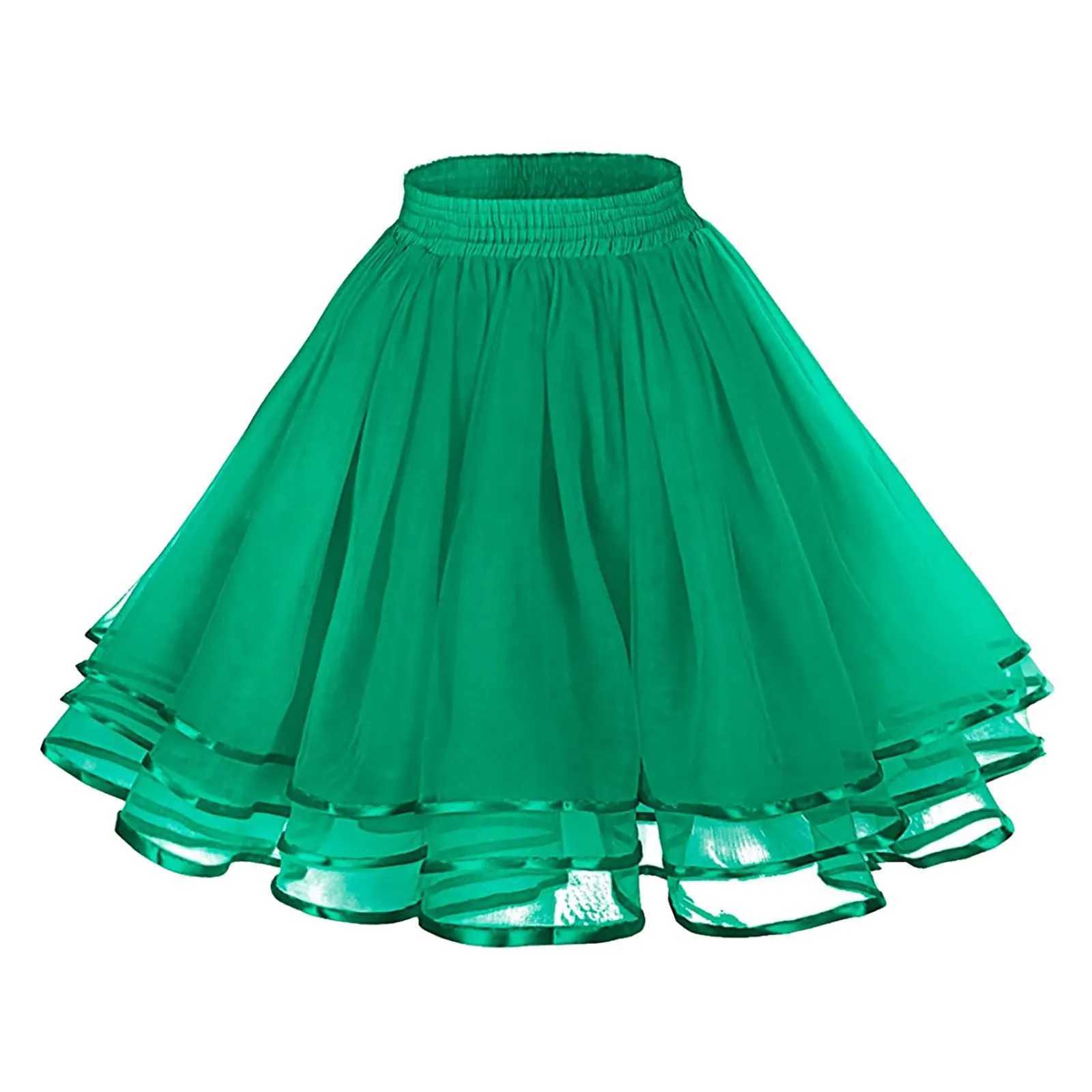 Urban Sexy Dresses A-Line Women Tutu kjol mångsidig stretchig mini blossad casual kjol balett prestanda elastisk midja tyll petticoat kjolar 240403