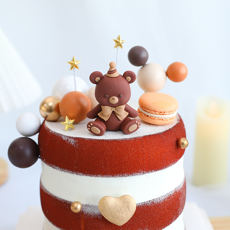 Orso torta topper decorazioni torta di compleanno di battesimo ragazza di compleanno festa di compleanno valentino amanti inserto torta nuziale decorazione