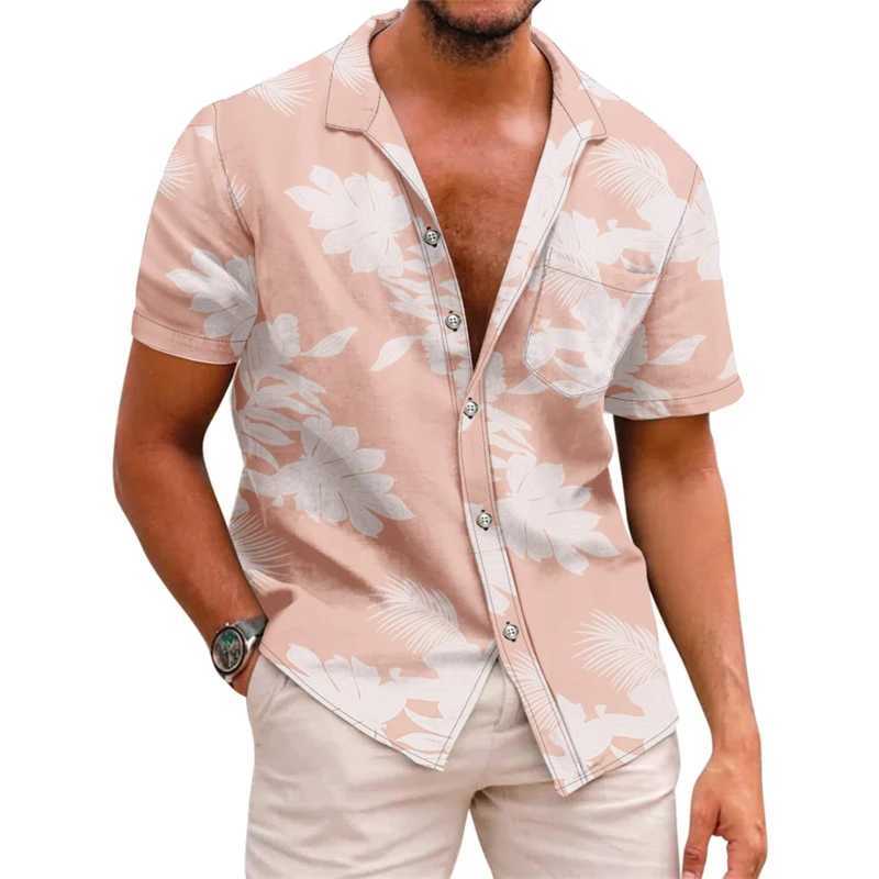 Herren-T-Shirts Herren Shirt Lapel Sommer kurzärmelig Hawaiian Personalisiertes Muster 3D-Druck Täglicher Freizeiturlaub Komfortable Design 2443