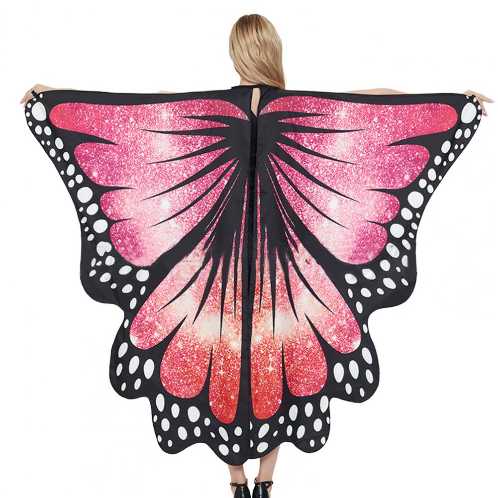Fairy Butterflies Wing Starry Sky Print Capes Women Lace Up Cosplay Halloween Casos de trajes de festas Party Butterflies Shawl Ponchos