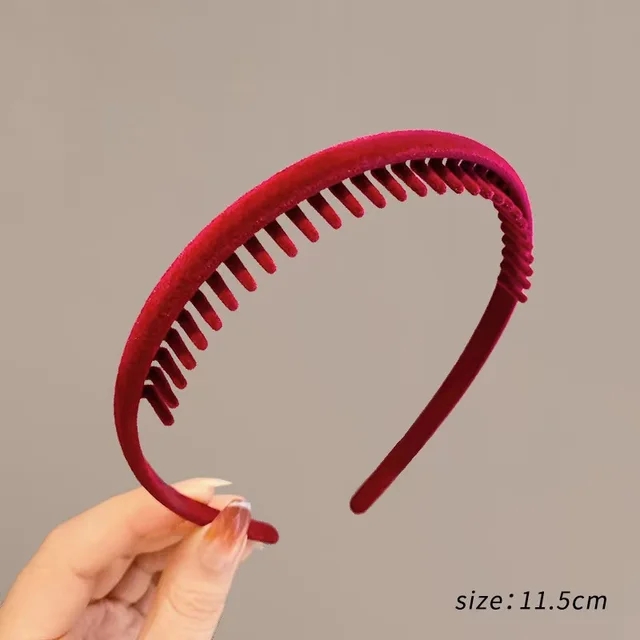 Einfache strözende Haarband Frauen Herbst und Winter Samt gepresst Shampoo Stirnband Zahn Anti -Slip -Haarnadel Kopfbedeckung