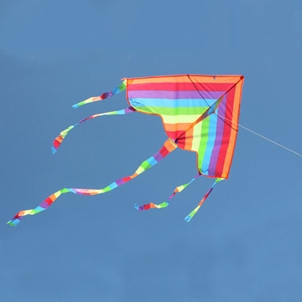 Fly Fly Colorful Rainbow Kite Outdoor Fun Sports Beach Enfants Enfants Buitenspeelgoed Cometas de Viento Toys Outdoor Kites