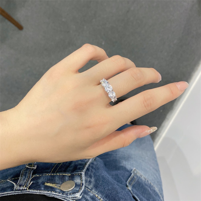 1ct Diamond Rings for Women Wedding 925 Серебряный серебряный дизайнерский дизайнерский кольцо женщина вечеринка 5A Циркония