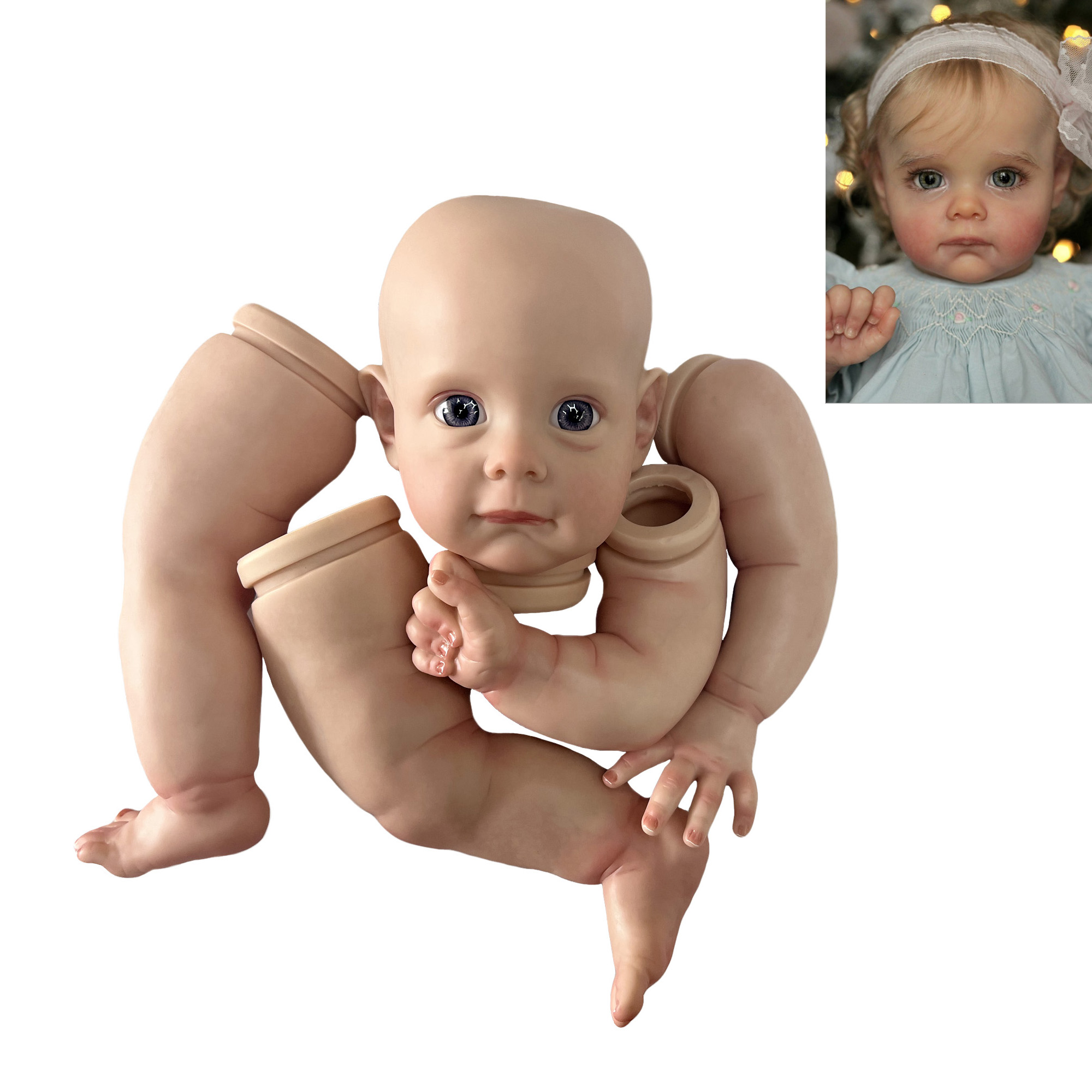 18 ou 22 pouces Maggie Reborn Doll Kits 3d Kit peint Reborn Baby Doll Not Assembled Doll Parts Kit Reborn Sin Pintar