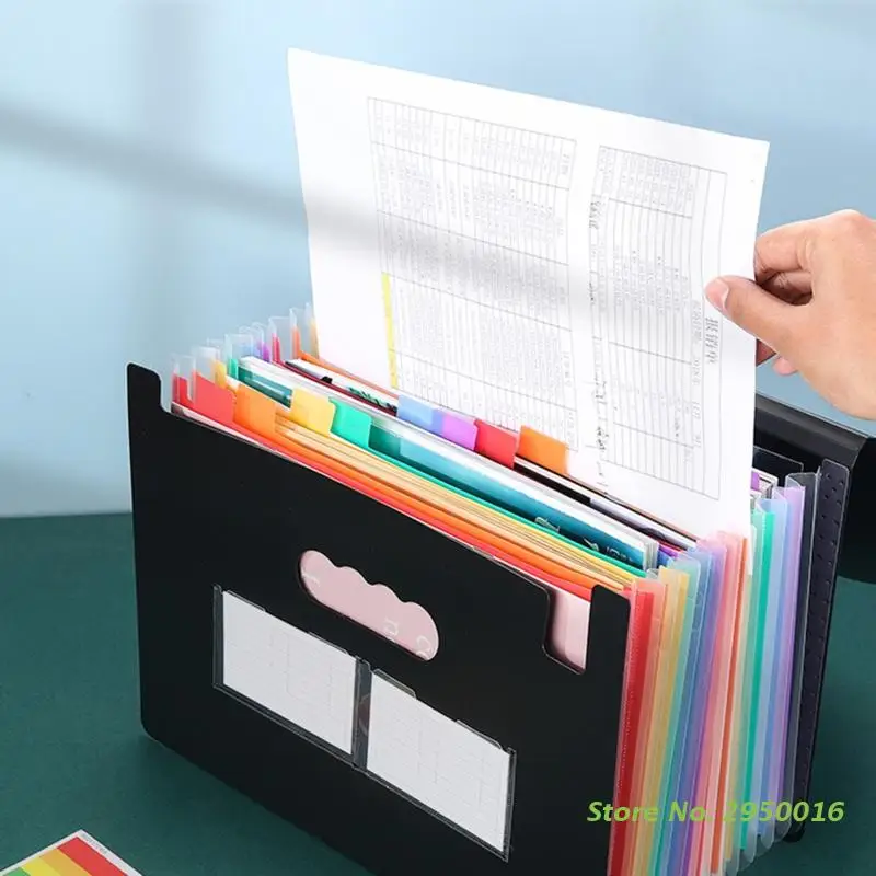 Fournitures en expansion A4 pour le porte-fichiers de bureau Fournitures Rainbows Plastique Organisateur A4 Taille de lettres Portable Documents Holder Desk Bream