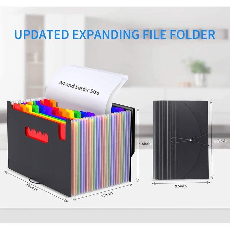 Supplies accordable Datei Organizer erweiterbarer Dateiordner Portable Akkordeder Ordner Buchstabengröße für Papierdokumente A4 Buchstabengröße