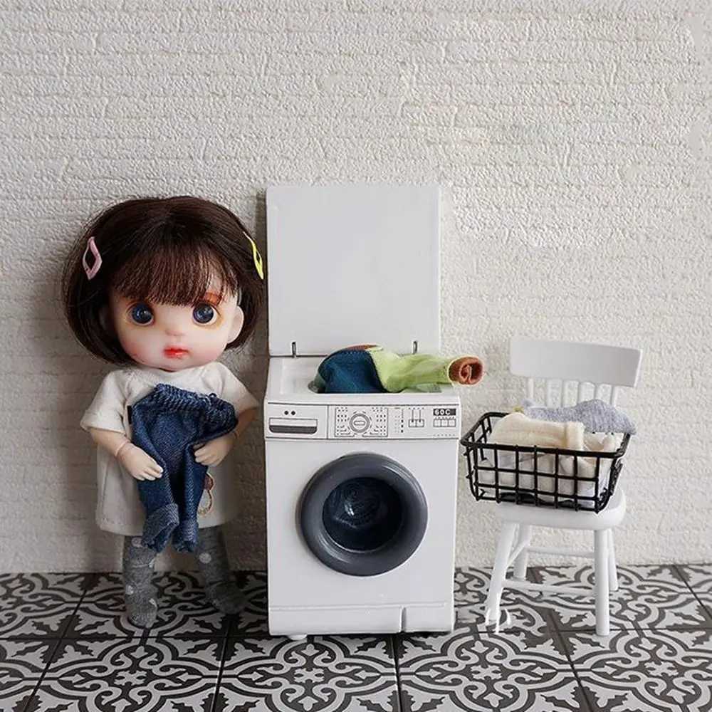 Kitchens Play Food New 1 12 MINIATURE MACHINE DE LAVEMENT MINI Meubles de maison de poupée pour Blyth Ob11 BJD Doll House Play Toys Accessoires 2443