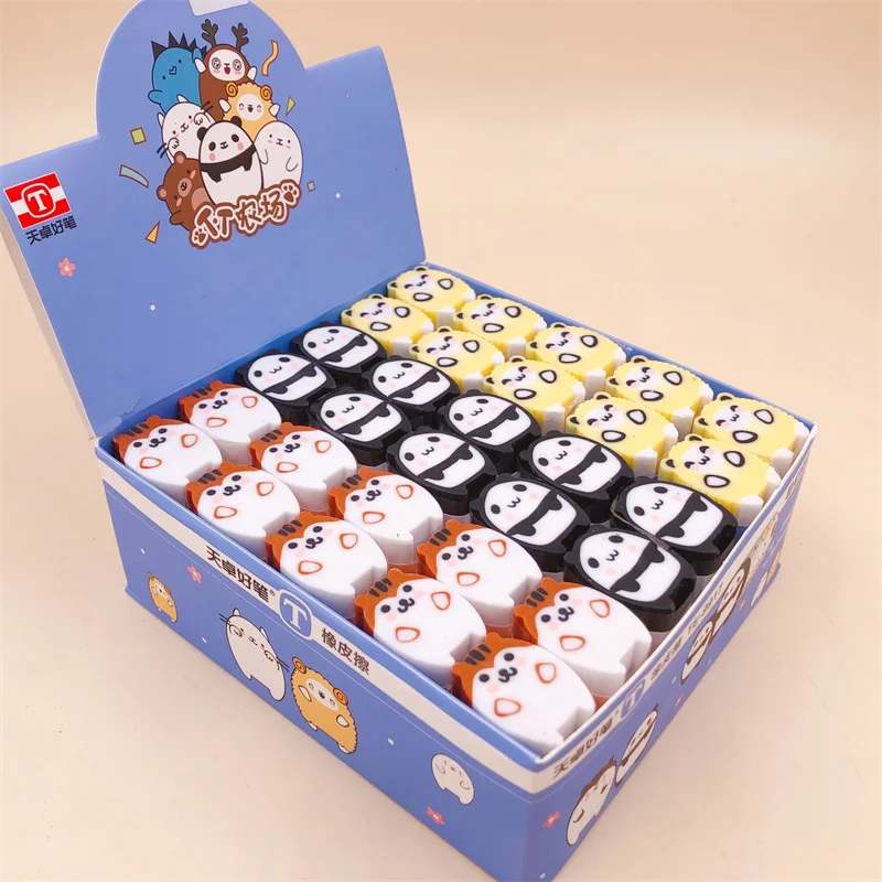 Erasers / kawaii gogs chat bear ours en tranches mignonnes mignonnes dessin crayon caoutchouc crayon effrayeur papeterie pour les cadeaux pour enfants