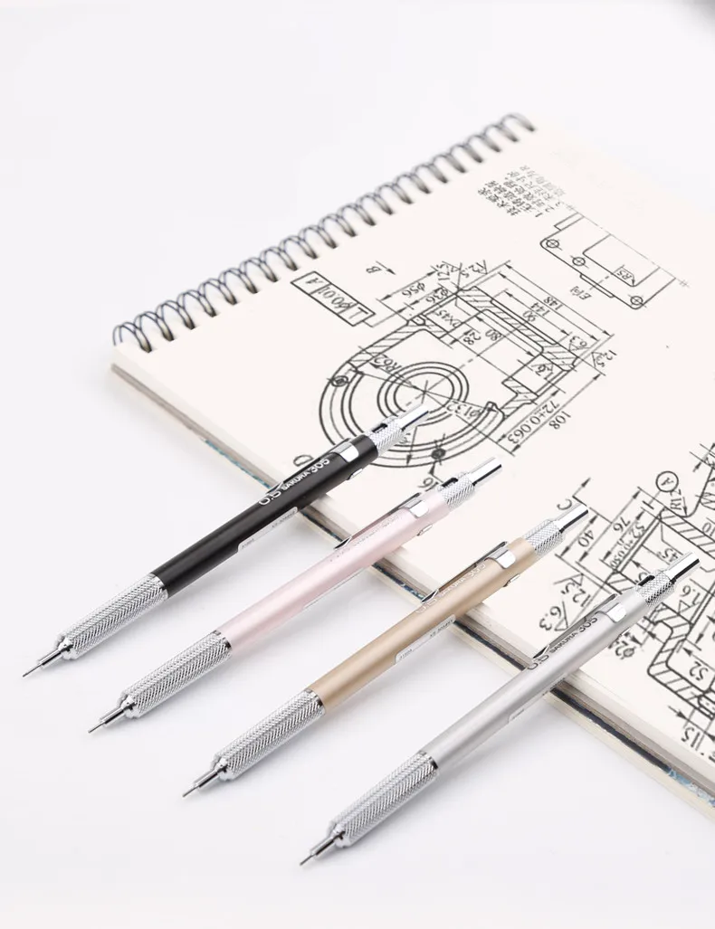 Matite sakura xs305 guscio metallico matita meccanica automatica 0,3/0,5 mm di disegno di grafite sketching scolastico uffici studenteschi