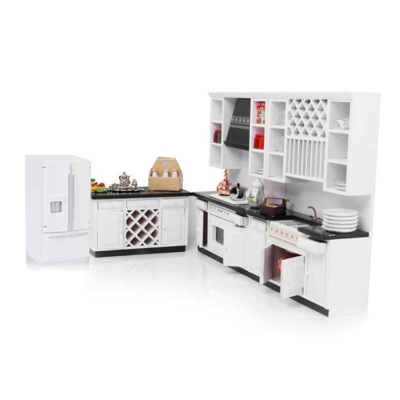 Kitchens Play Food Dollhouse Meubles Meubles Réaliste Modèle Rest Model Kids Playhouse Accessory 2443